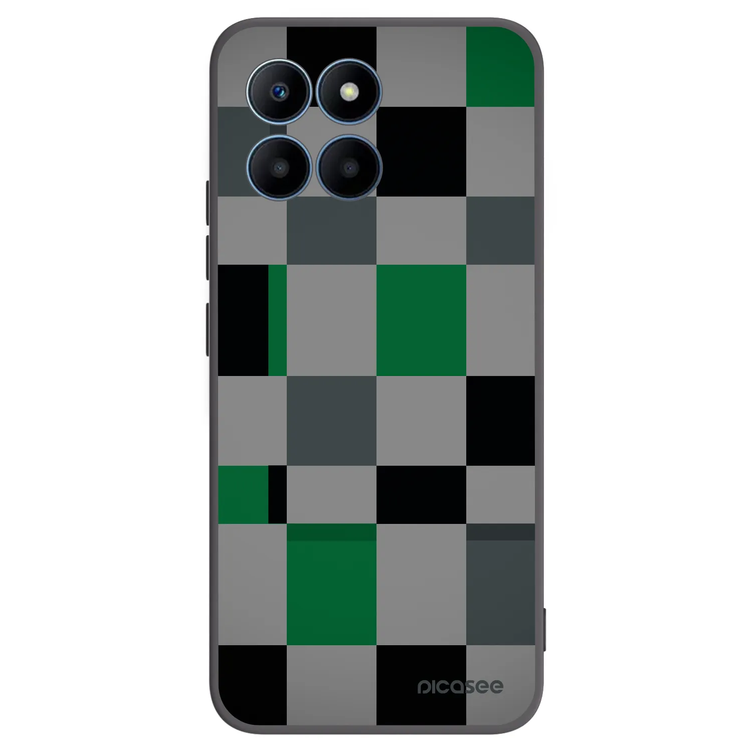 Picasee Μαύρη θήκη σιλικόνης για Honor 70 Lite - Block Grid