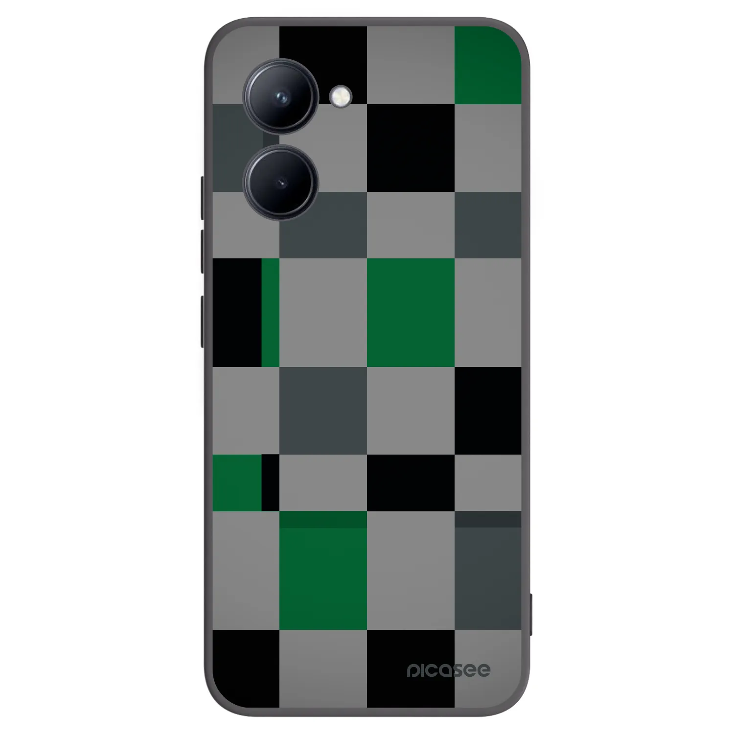 Picasee Μαύρη θήκη σιλικόνης για Realme C33 (2023) - Block Grid