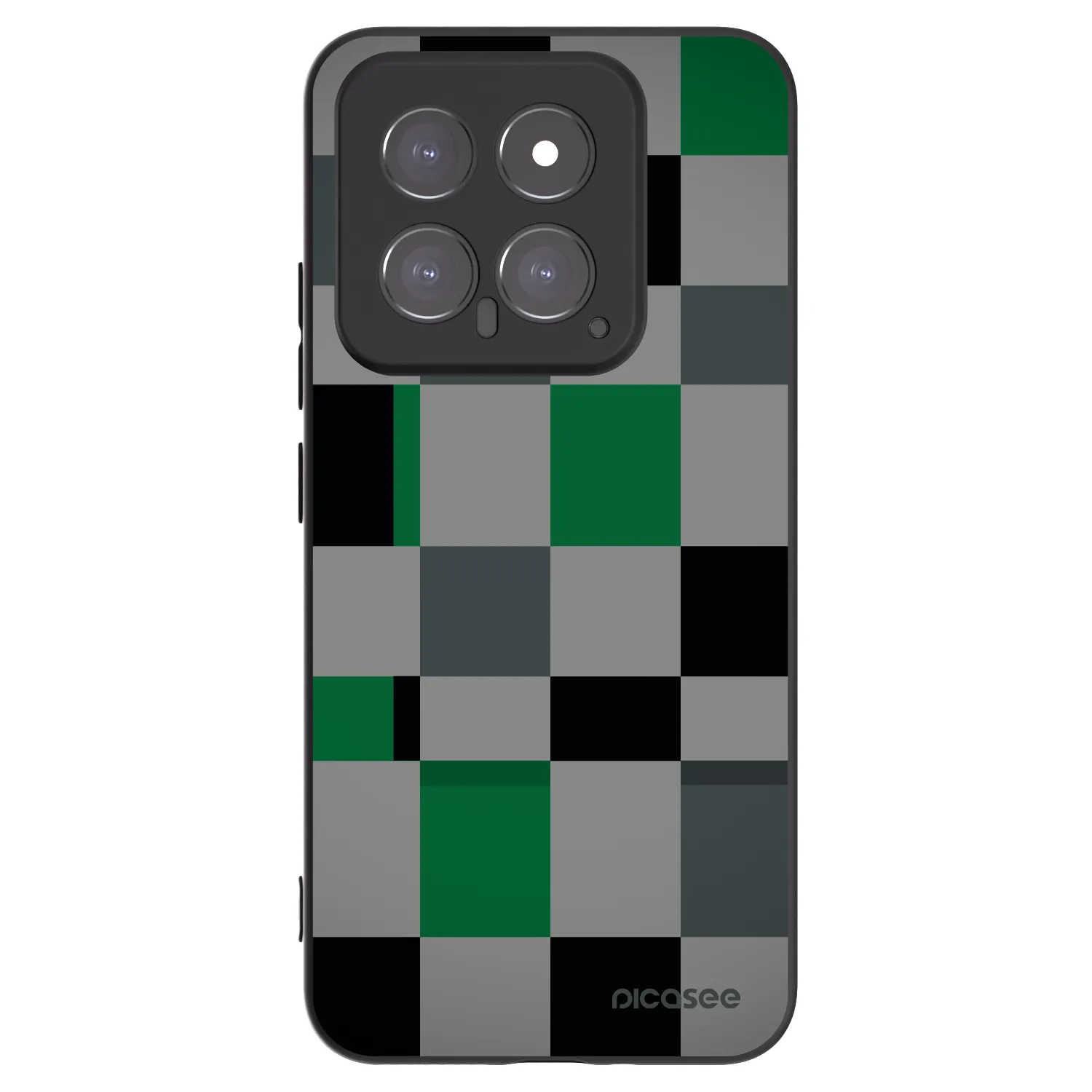 Picasee Μαύρη θήκη σιλικόνης για Xiaomi 14 - Block Grid