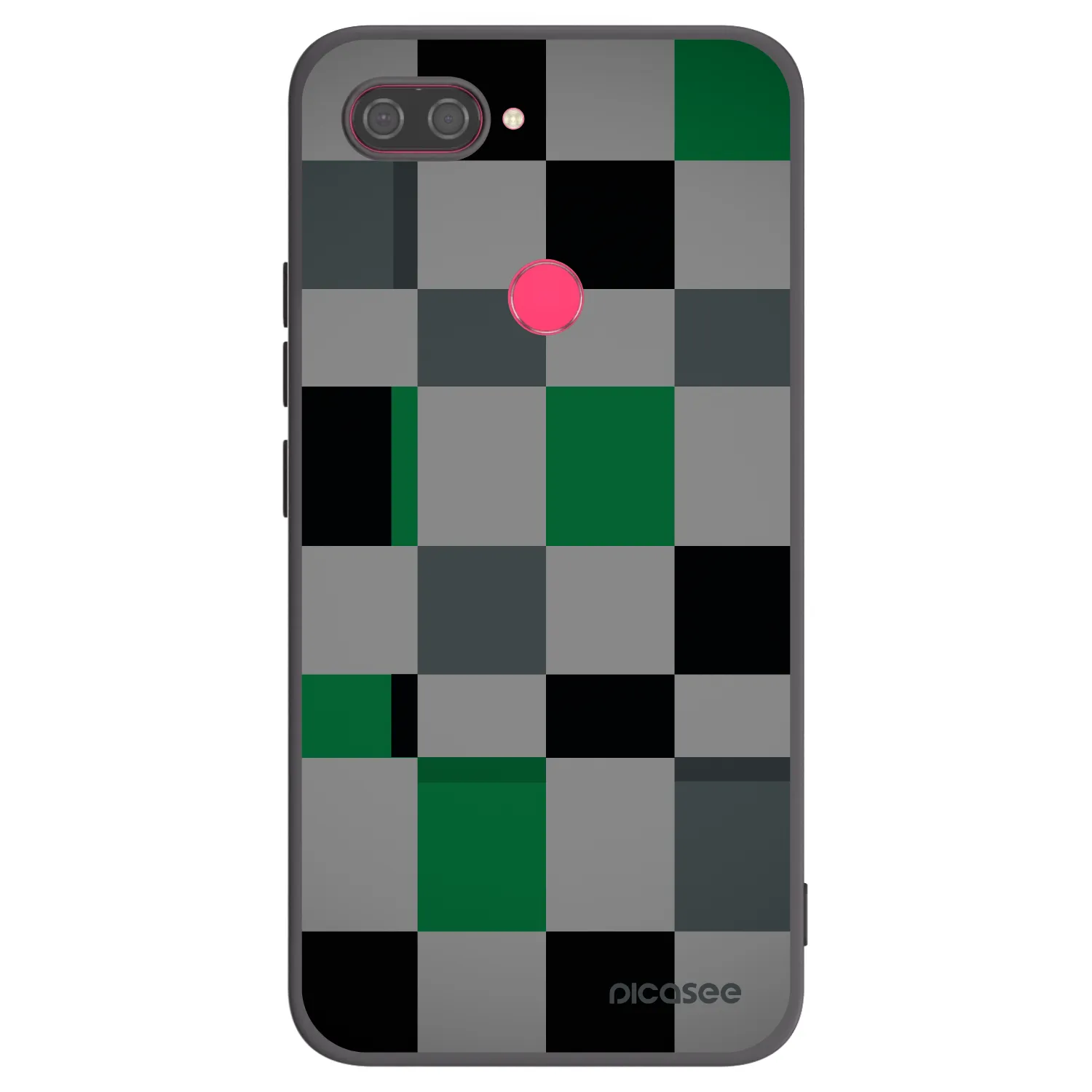 Picasee Μαύρη θήκη σιλικόνης για Xiaomi Mi 8 Lite - Block Grid