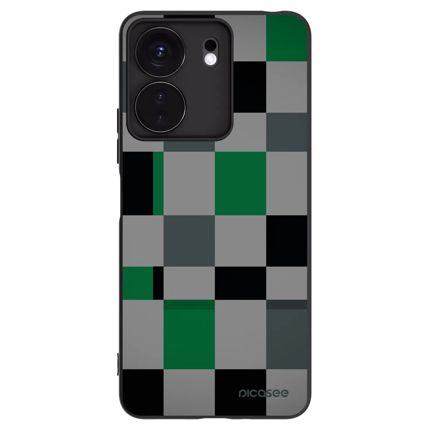 Picasee Μαύρη θήκη σιλικόνης για Xiaomi Redmi 13C 4G - Block Grid