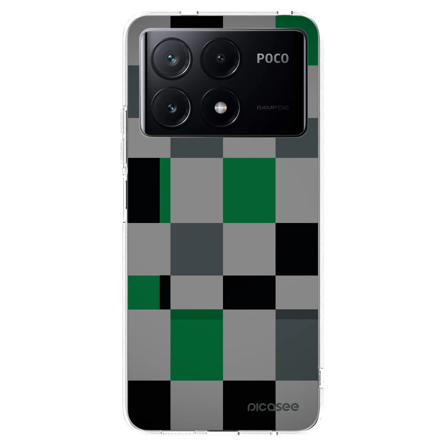 Picasee διαφανής θήκη σιλικόνης Xiaomi Poco X6 Pro - Block Grid