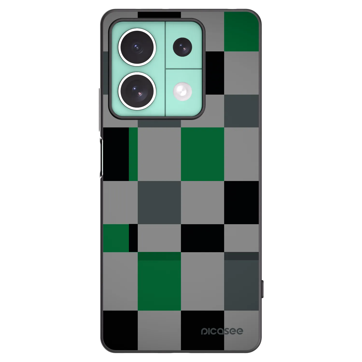 Picasee Μαύρη θήκη σιλικόνης για Xiaomi Redmi Note 13 5G - Block Grid