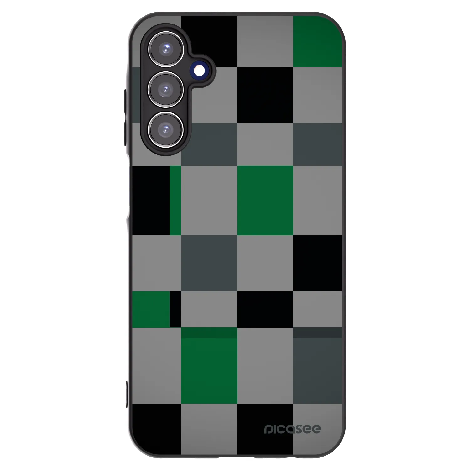 Picasee Μαύρη θήκη σιλικόνης για Samsung Galaxy A15 A155F 4G - Block Grid