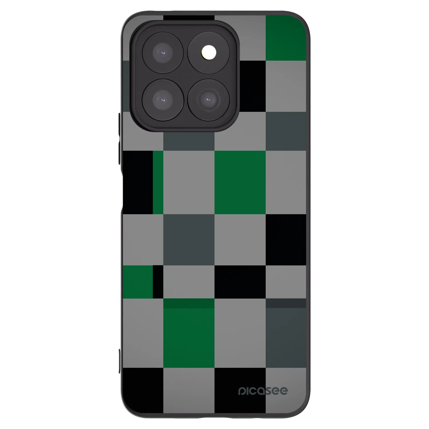 Picasee Μαύρη θήκη σιλικόνης για Honor X8b - Block Grid