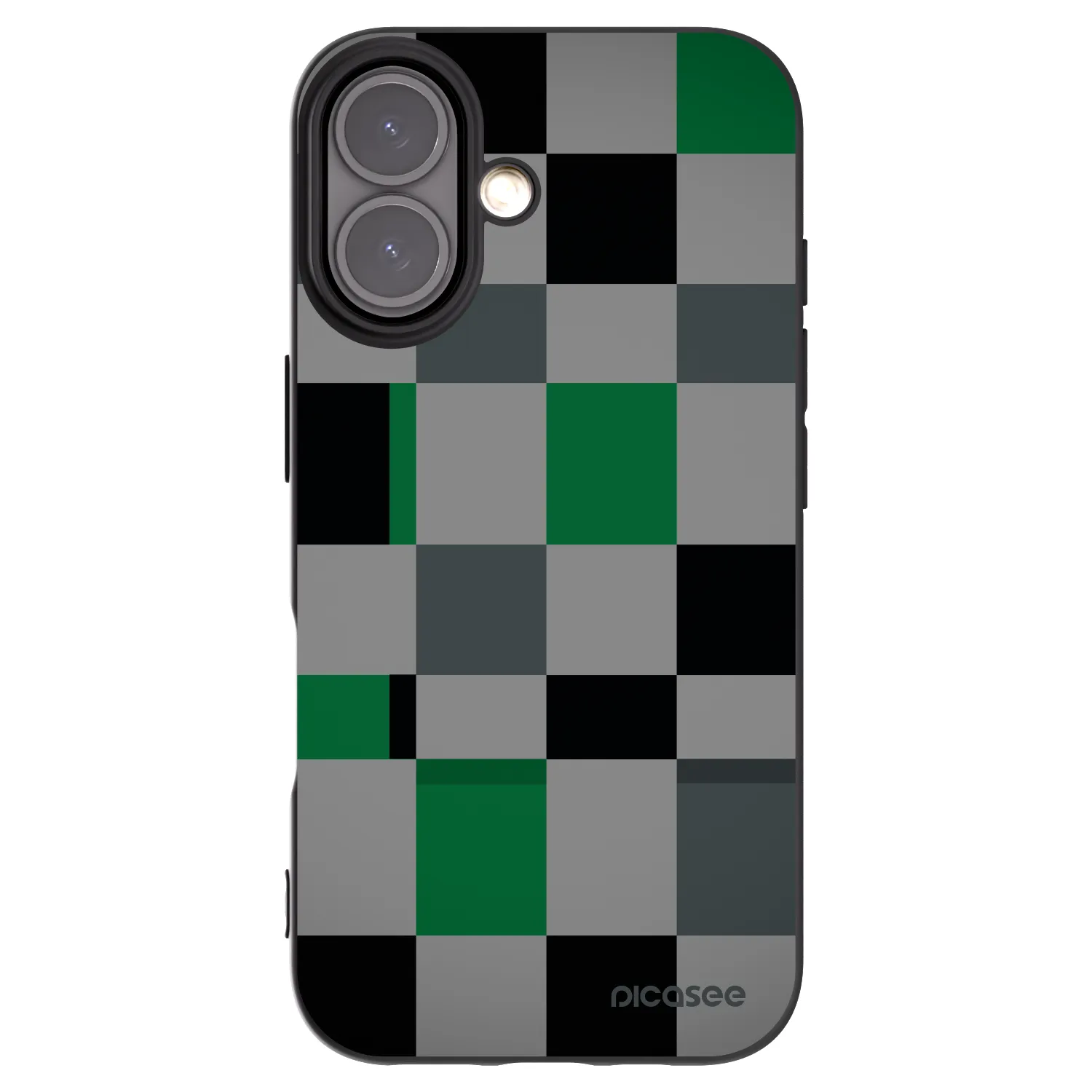 Picasee Μαύρη θήκη σιλικόνης για Apple iPhone 16 - Block Grid