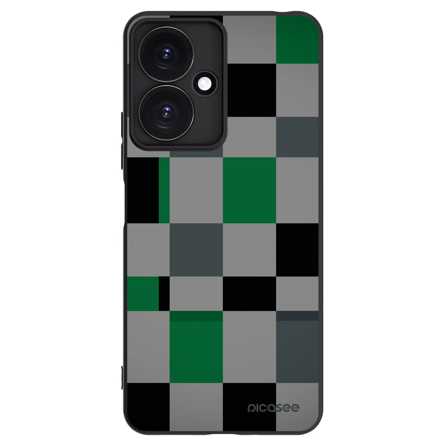 Picasee Μαύρη θήκη σιλικόνης για Xiaomi Redmi 13C 5G - Block Grid