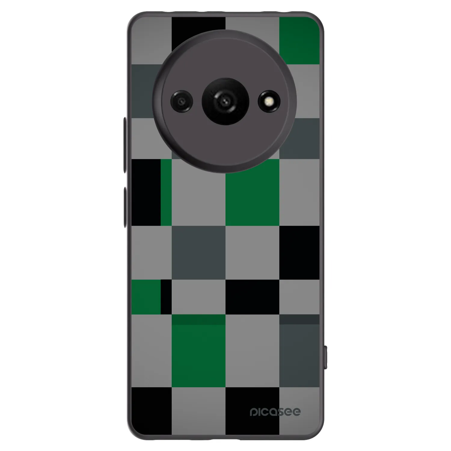 Picasee Μαύρη θήκη σιλικόνης για Xiaomi Redmi A3 - Block Grid
