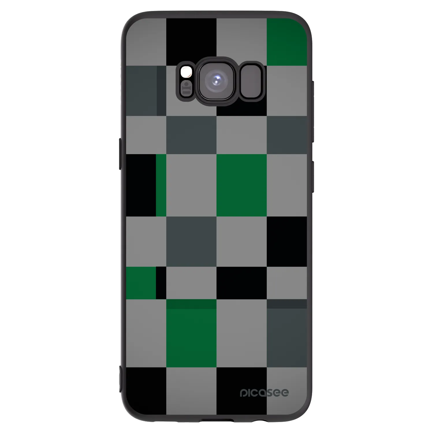 Picasee Μαύρη θήκη σιλικόνης για Samsung Galaxy S8 G950F - Block Grid