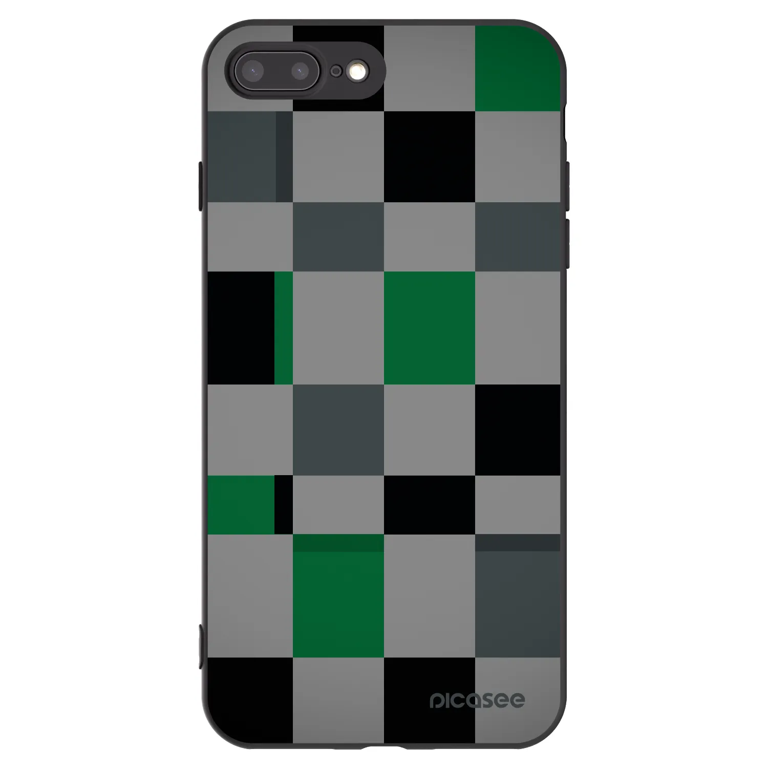 Picasee Μαύρη θήκη σιλικόνης για Apple iPhone 7 Plus - Block Grid