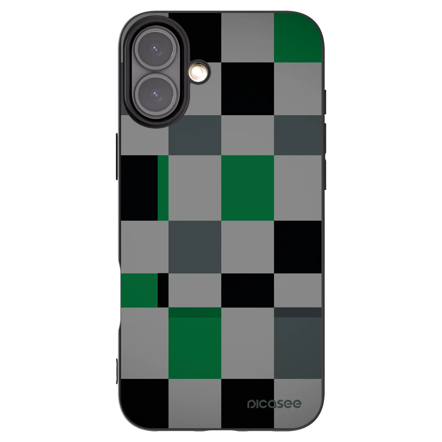 Picasee Μαύρη θήκη σιλικόνης για Apple iPhone 16 Plus - Block Grid