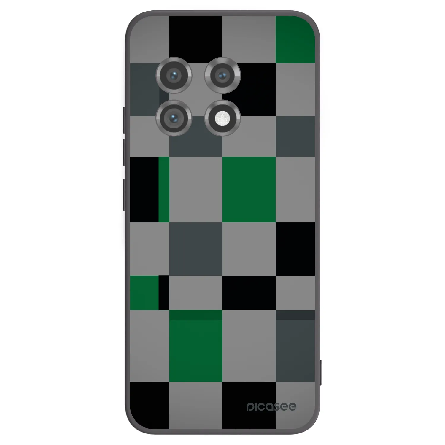 Picasee Μαύρη θήκη σιλικόνης για OnePlus 11 5G - Block Grid