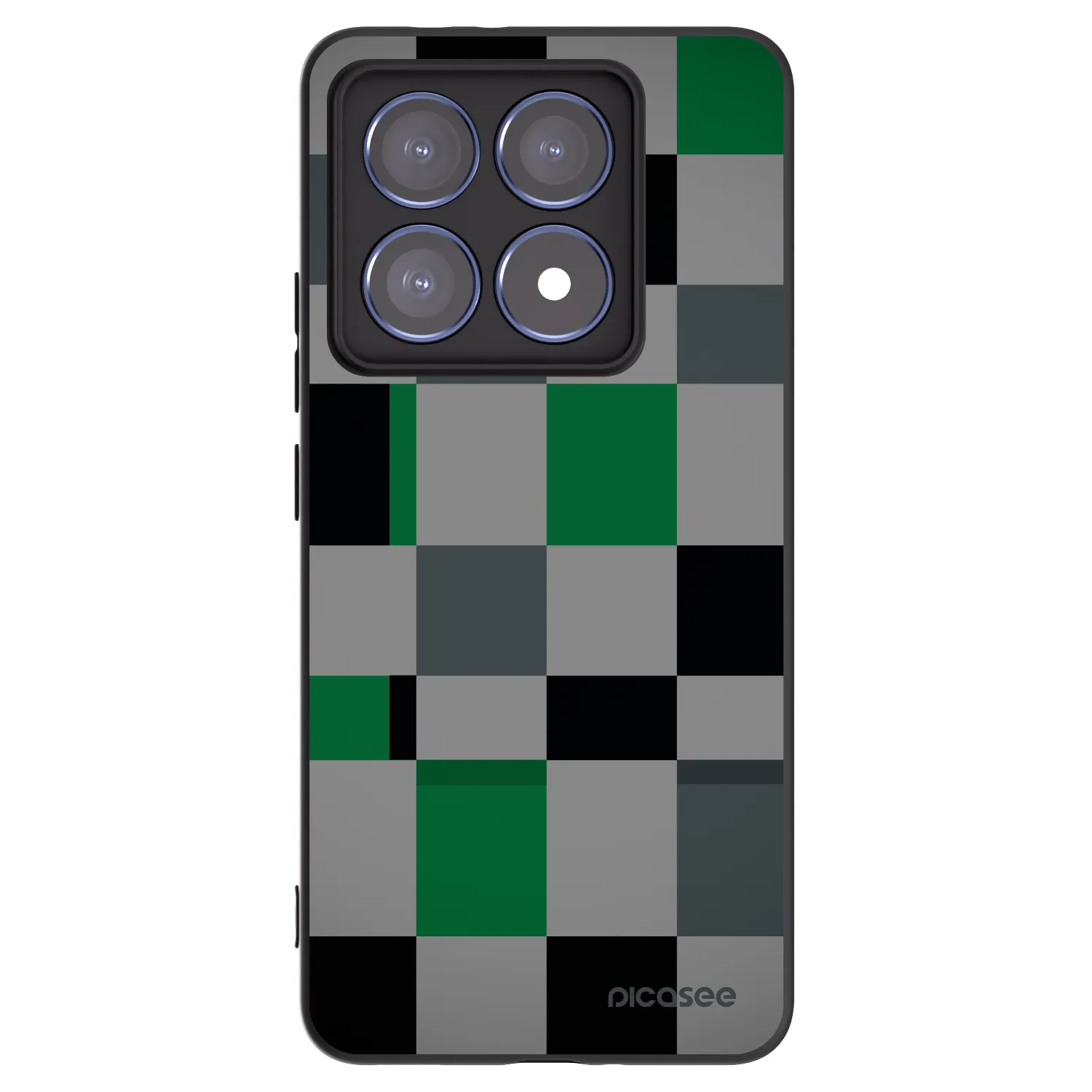 Picasee Μαύρη θήκη σιλικόνης για Xiaomi 14T Pro - Block Grid