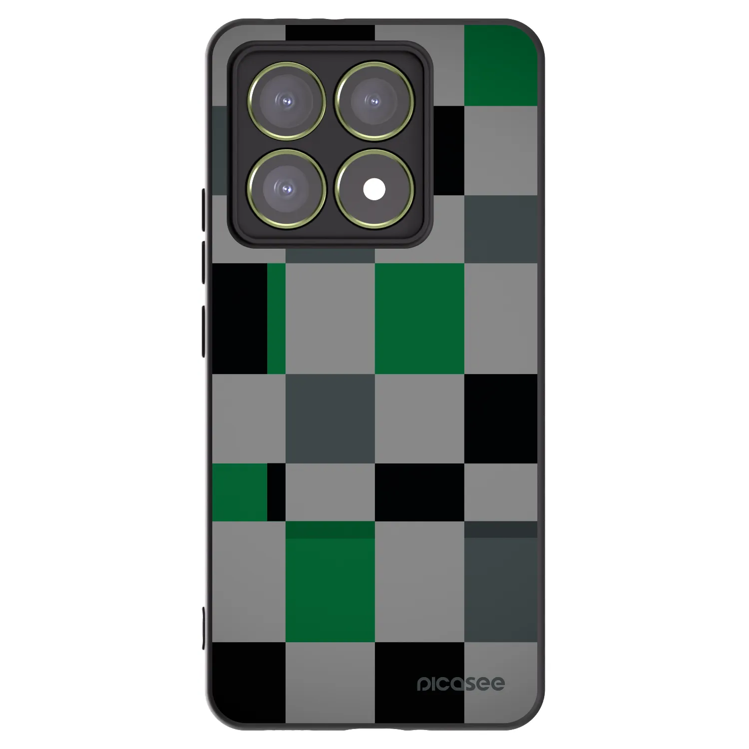 Picasee Μαύρη θήκη σιλικόνης για Xiaomi 14T - Block Grid