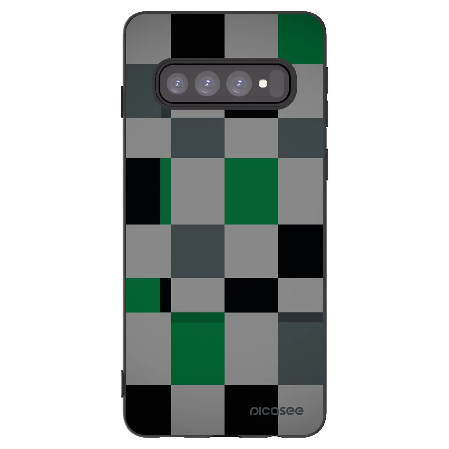 Picasee Μαύρη θήκη σιλικόνης για Samsung Galaxy S10 G973 - Block Grid