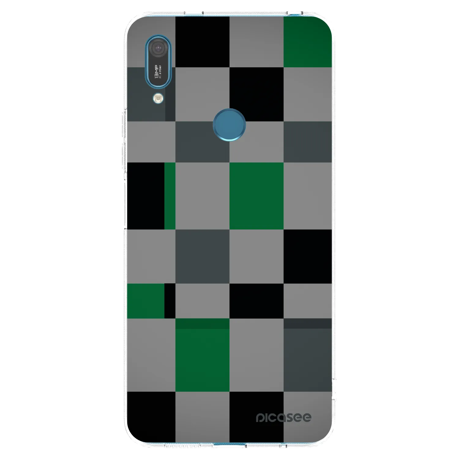 Picasee διαφανής θήκη σιλικόνης Huawei Y7 2019 - Block Grid