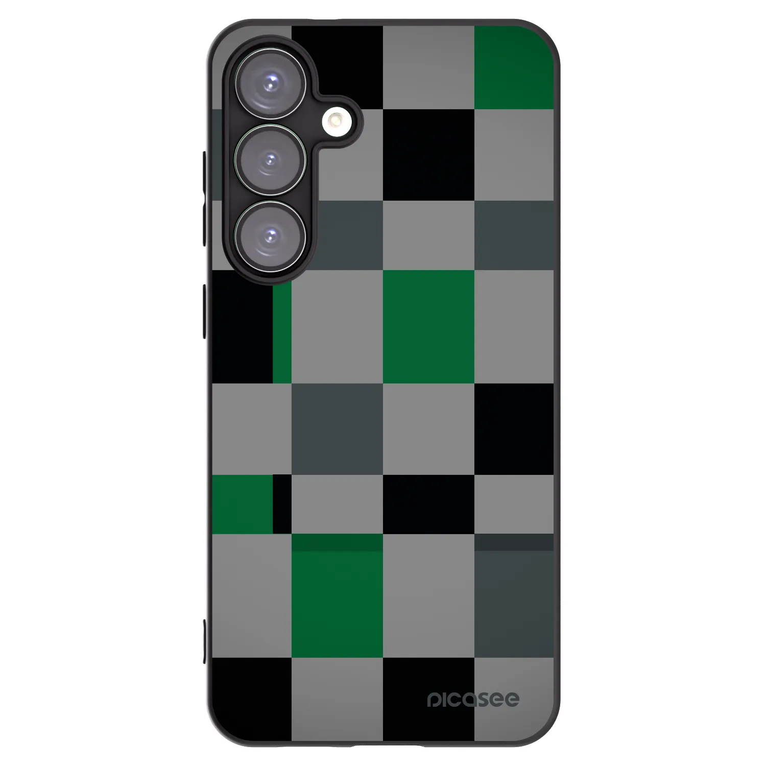Picasee Μαύρη θήκη σιλικόνης για Samsung Galaxy S25+ 5G - Block Grid