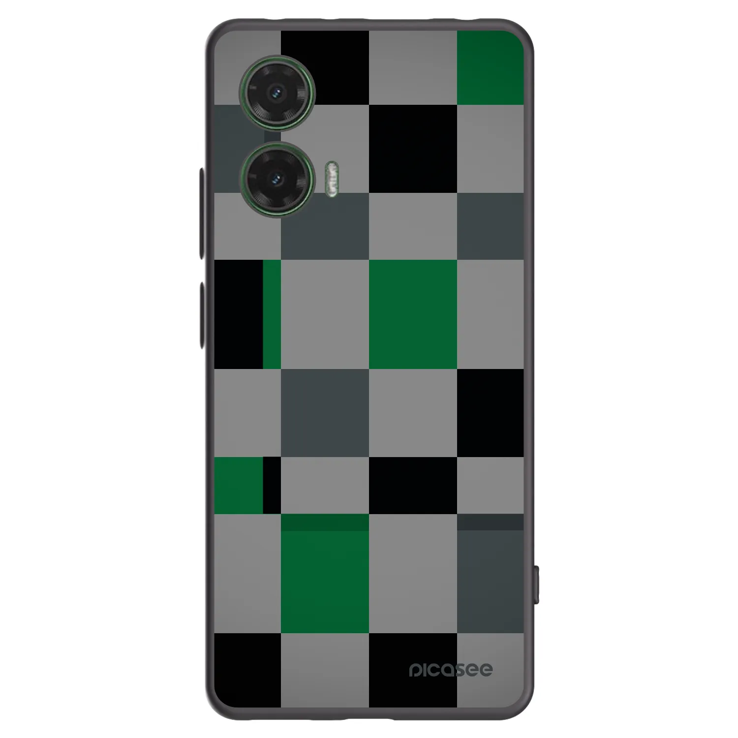 Picasee Μαύρη θήκη σιλικόνης για Motorola Moto G35 5G - Block Grid