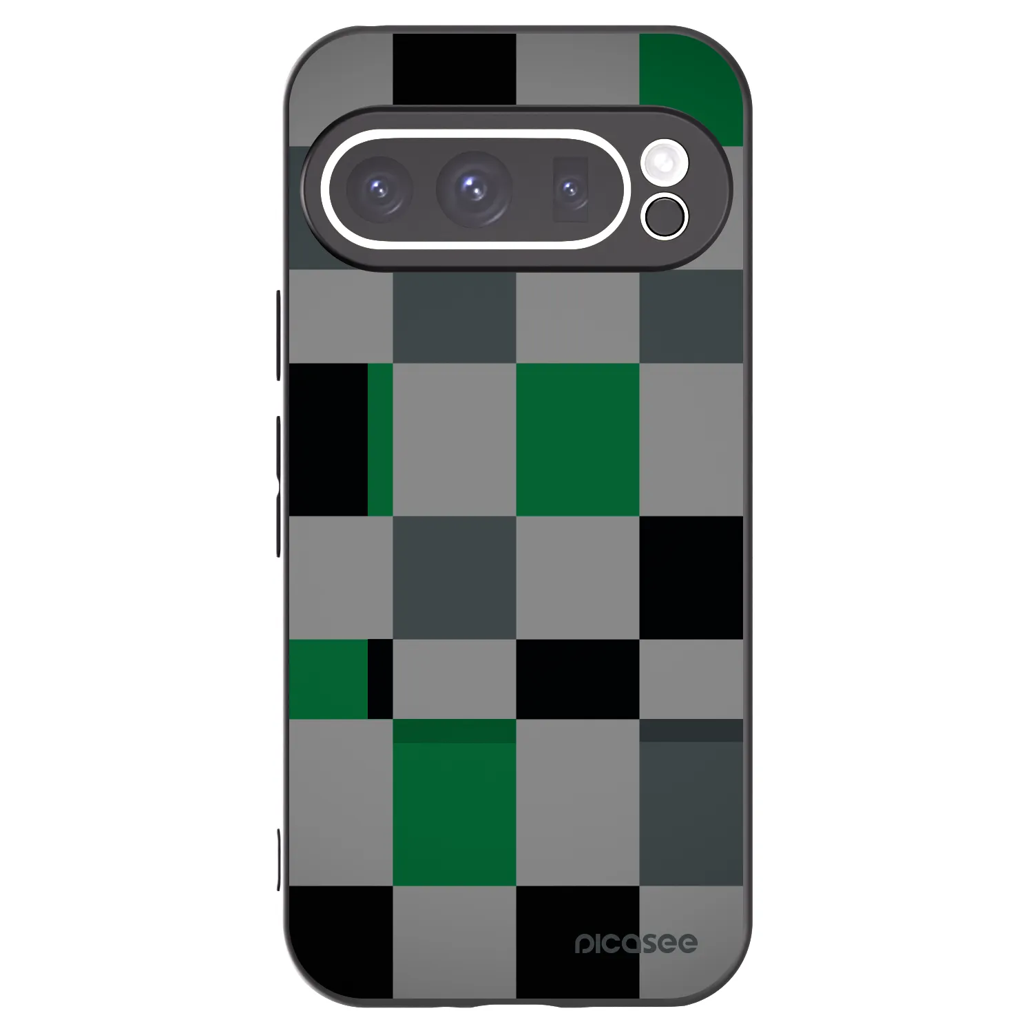 Picasee Μαύρη θήκη σιλικόνης για Google Pixel 9 Pro - Block Grid