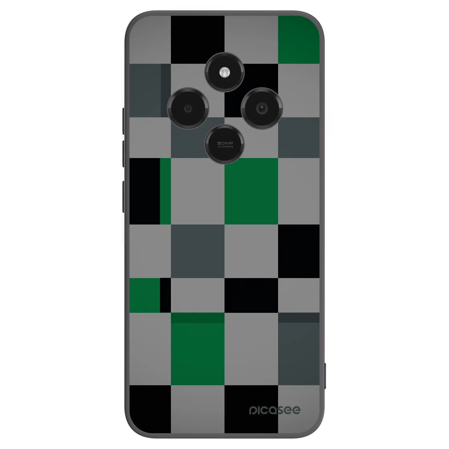 Picasee Μαύρη θήκη σιλικόνης για Xiaomi Poco C75 - Block Grid