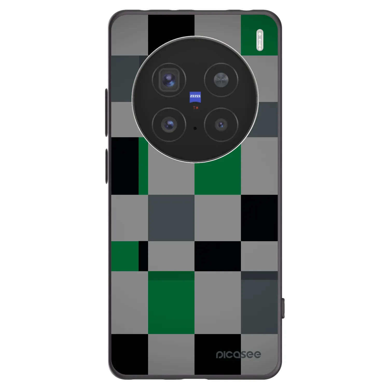 Picasee Μαύρη θήκη σιλικόνης για Vivo X200 Pro - Block Grid
