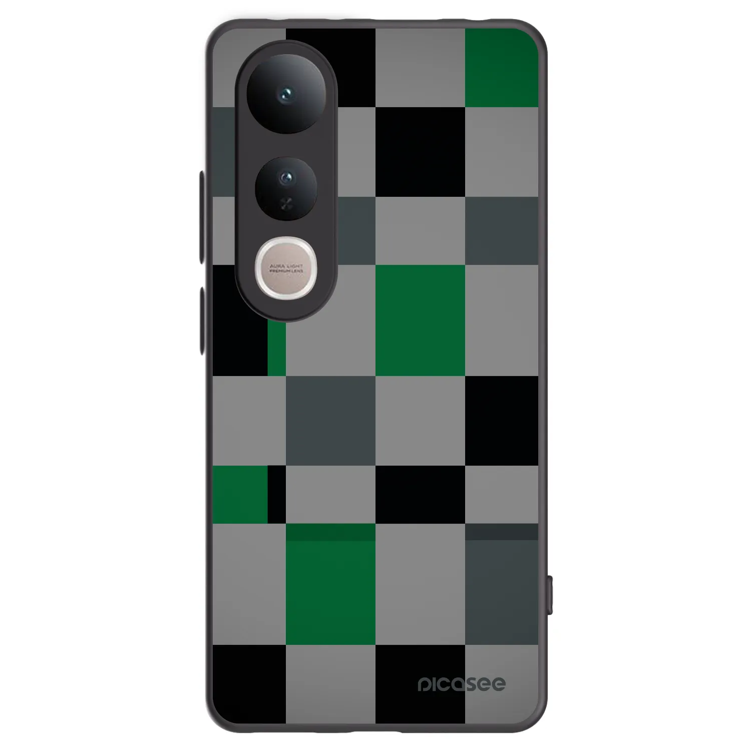 Picasee Μαύρη θήκη σιλικόνης για Vivo V50 Lite 5G - Block Grid