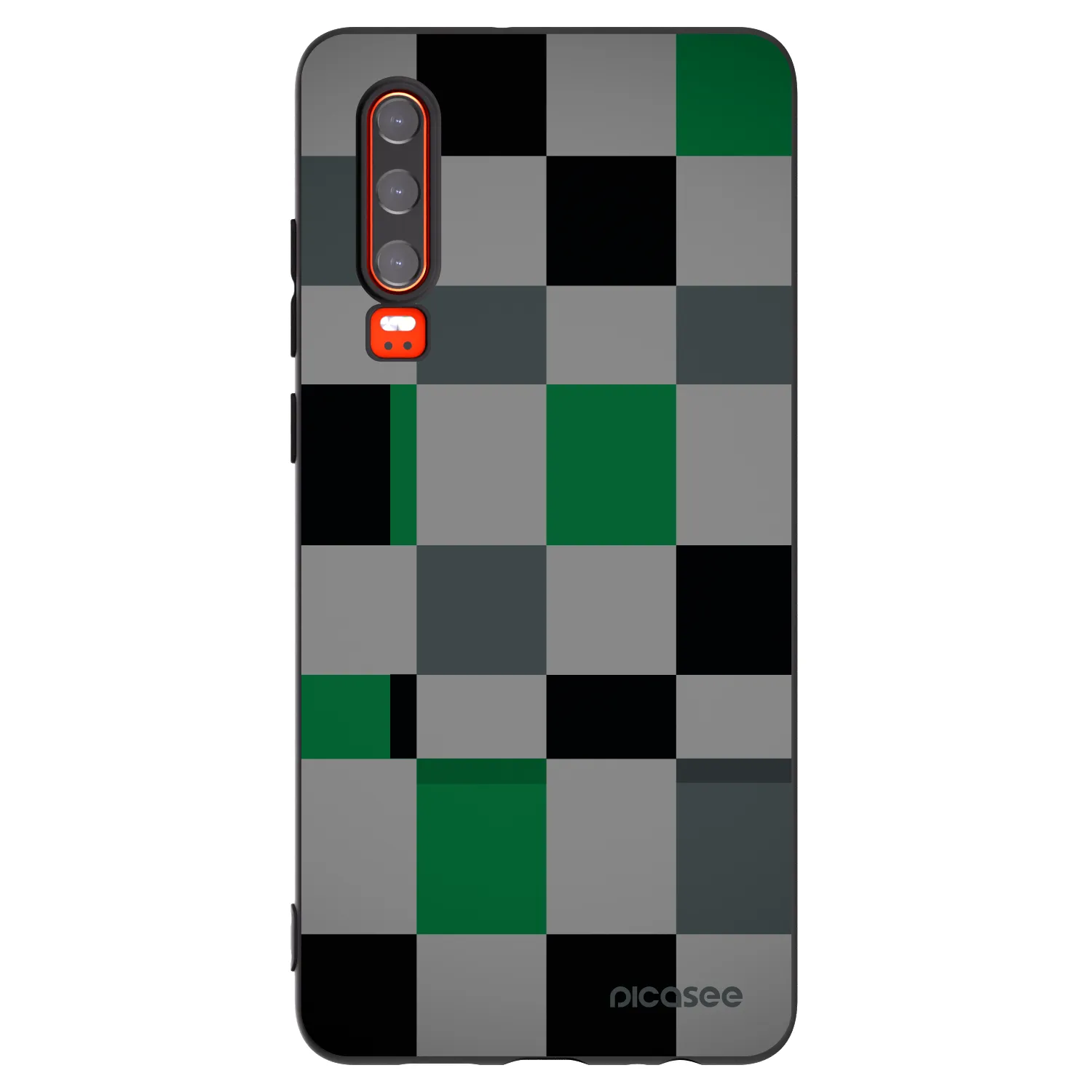 Picasee Μαύρη θήκη σιλικόνης για Huawei P30 - Block Grid