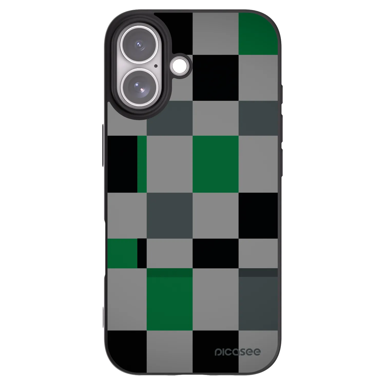 Picasee Μαύρη θήκη σιλικόνης για Apple iPhone 17 - Block Grid