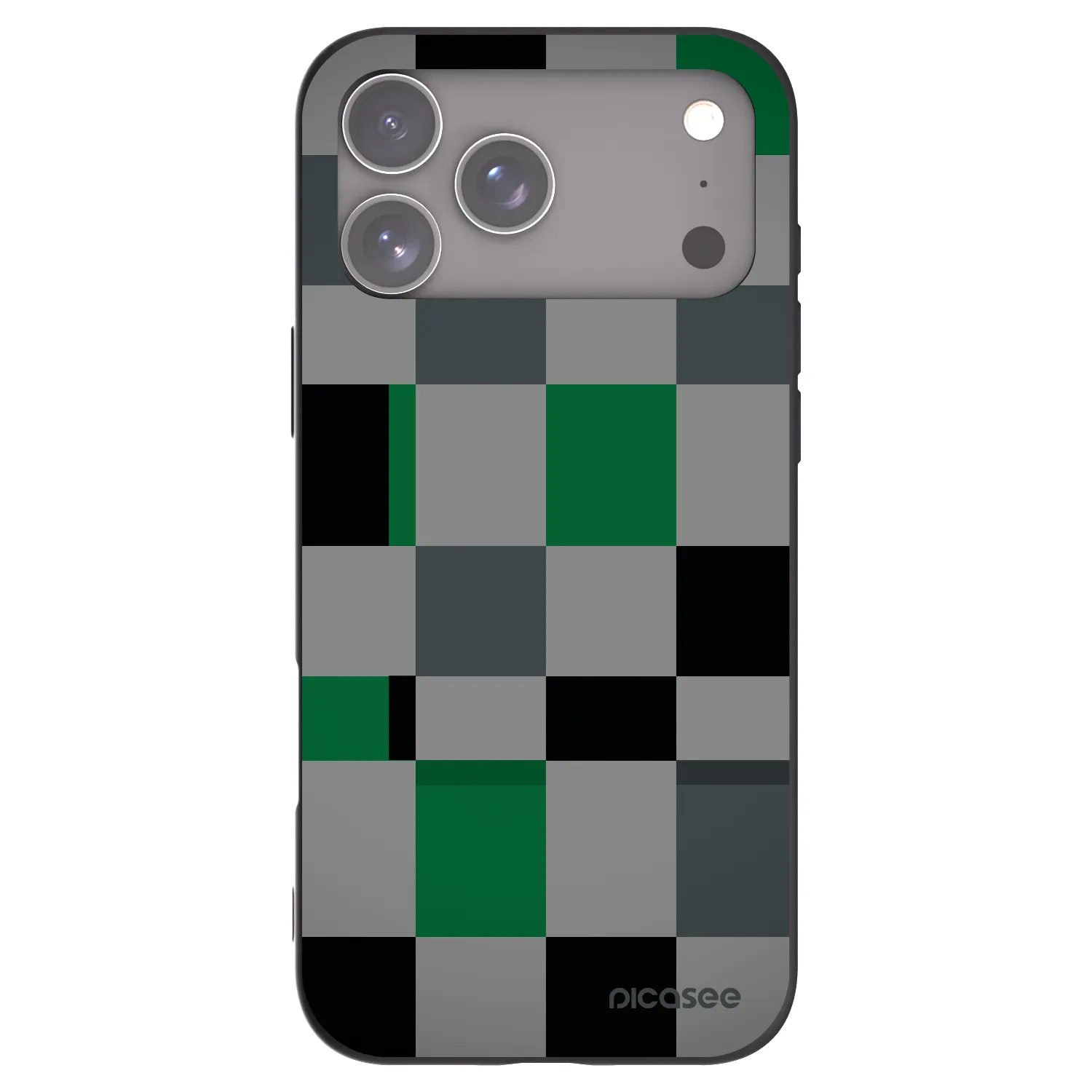 Picasee Μαύρη θήκη σιλικόνης για Apple iPhone 17 Pro Max - Block Grid