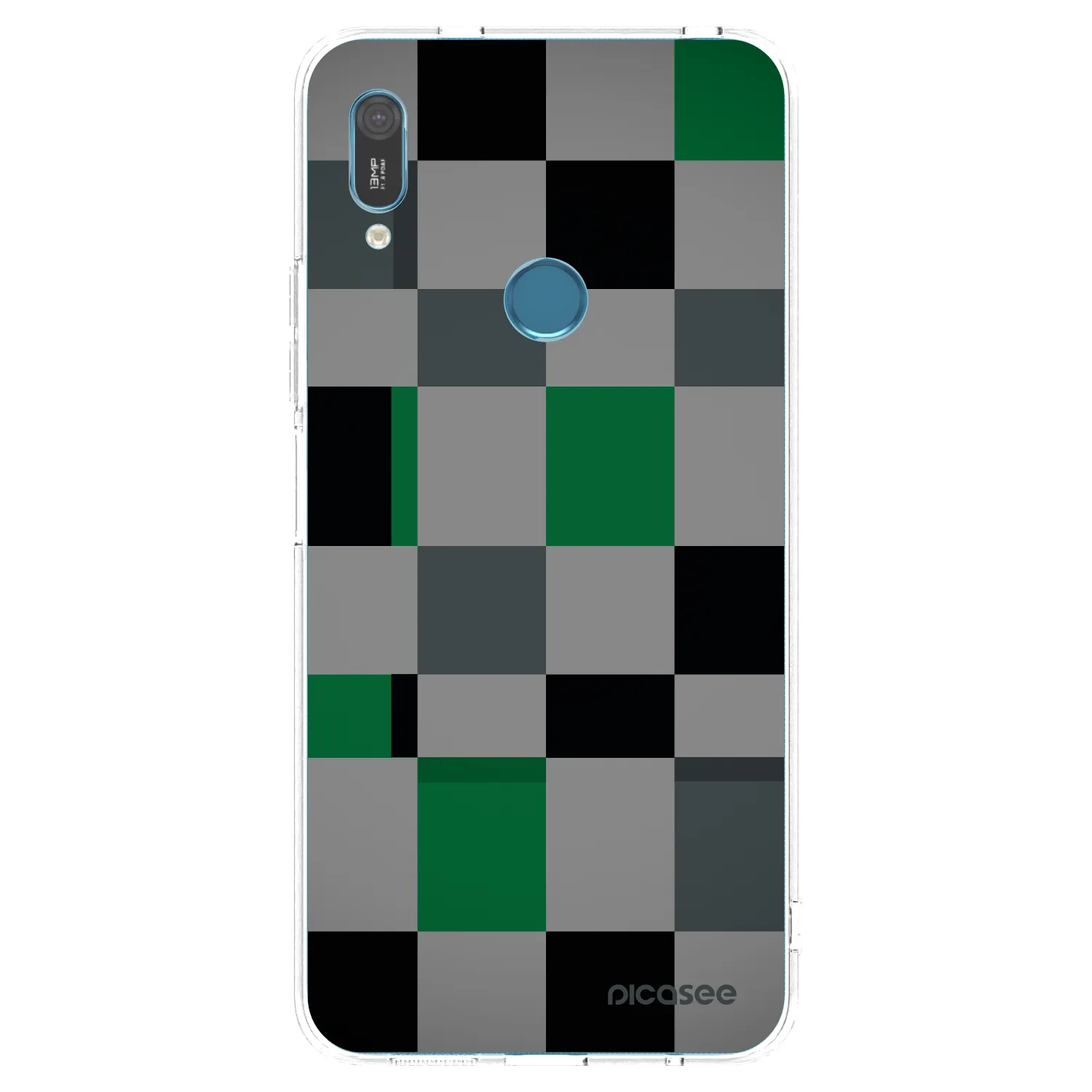 Picasee διαφανής θήκη σιλικόνης Huawei Y6 2019 - Block Grid