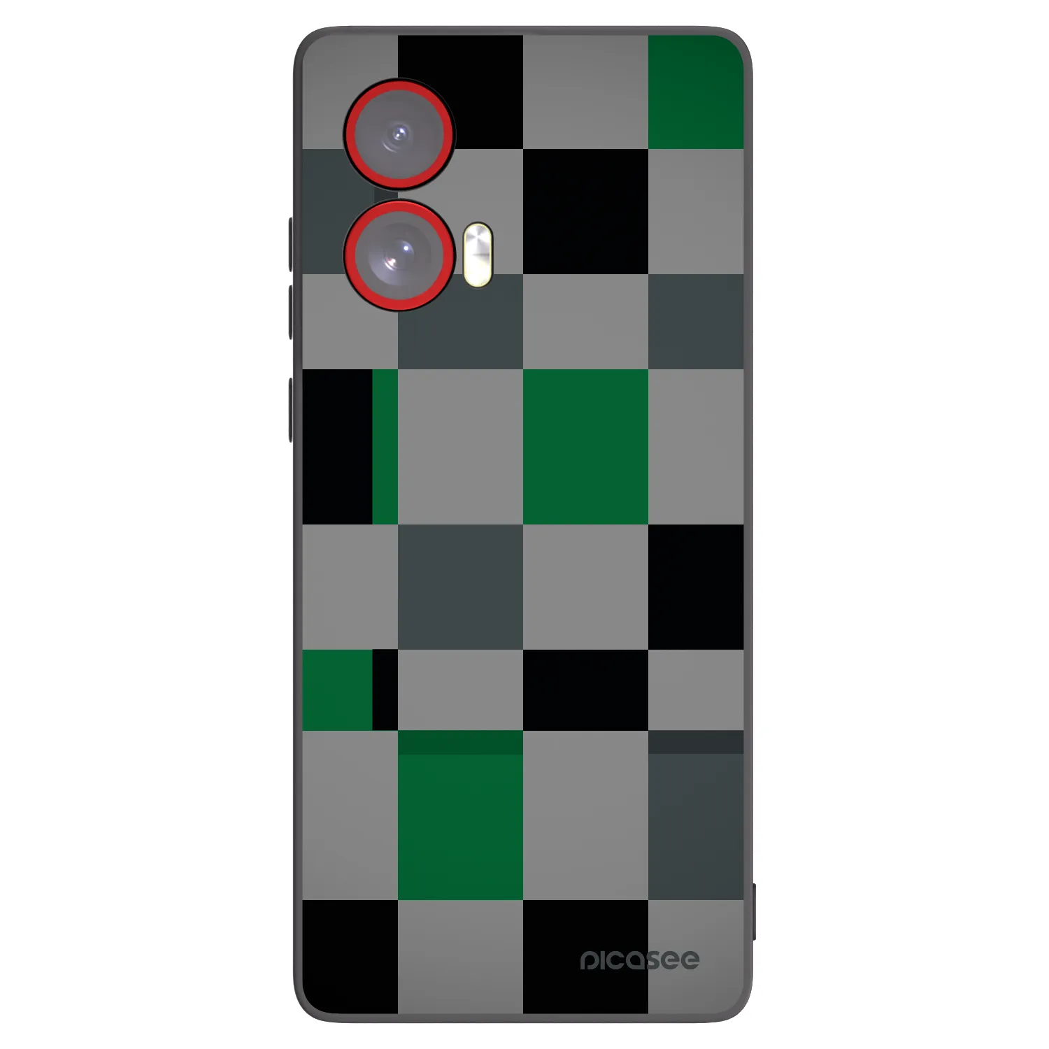 Picasee Μαύρη θήκη σιλικόνης για Motorola Edge 50 Fusion - Block Grid