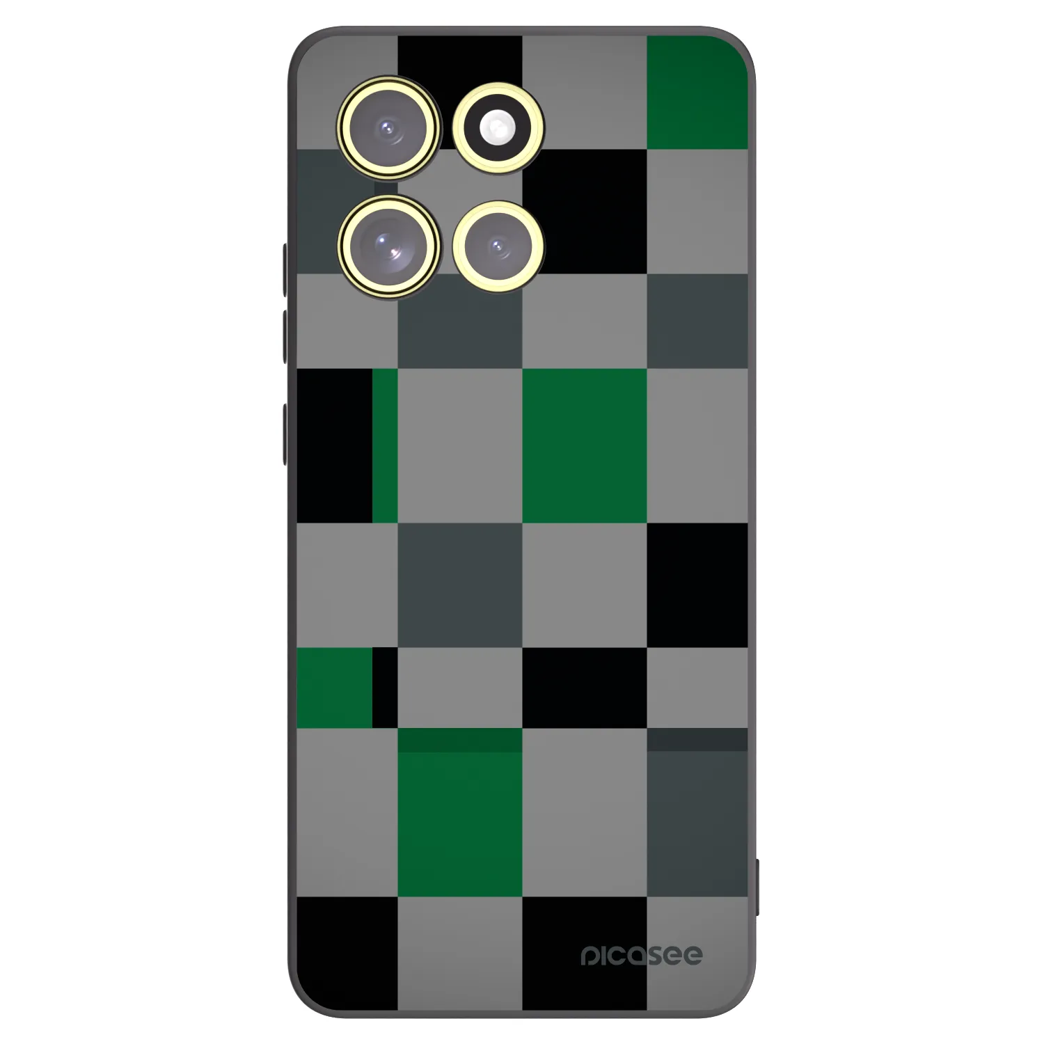 Picasee Μαύρη θήκη σιλικόνης για Motorola Moto G86 Power 5G - Block Grid