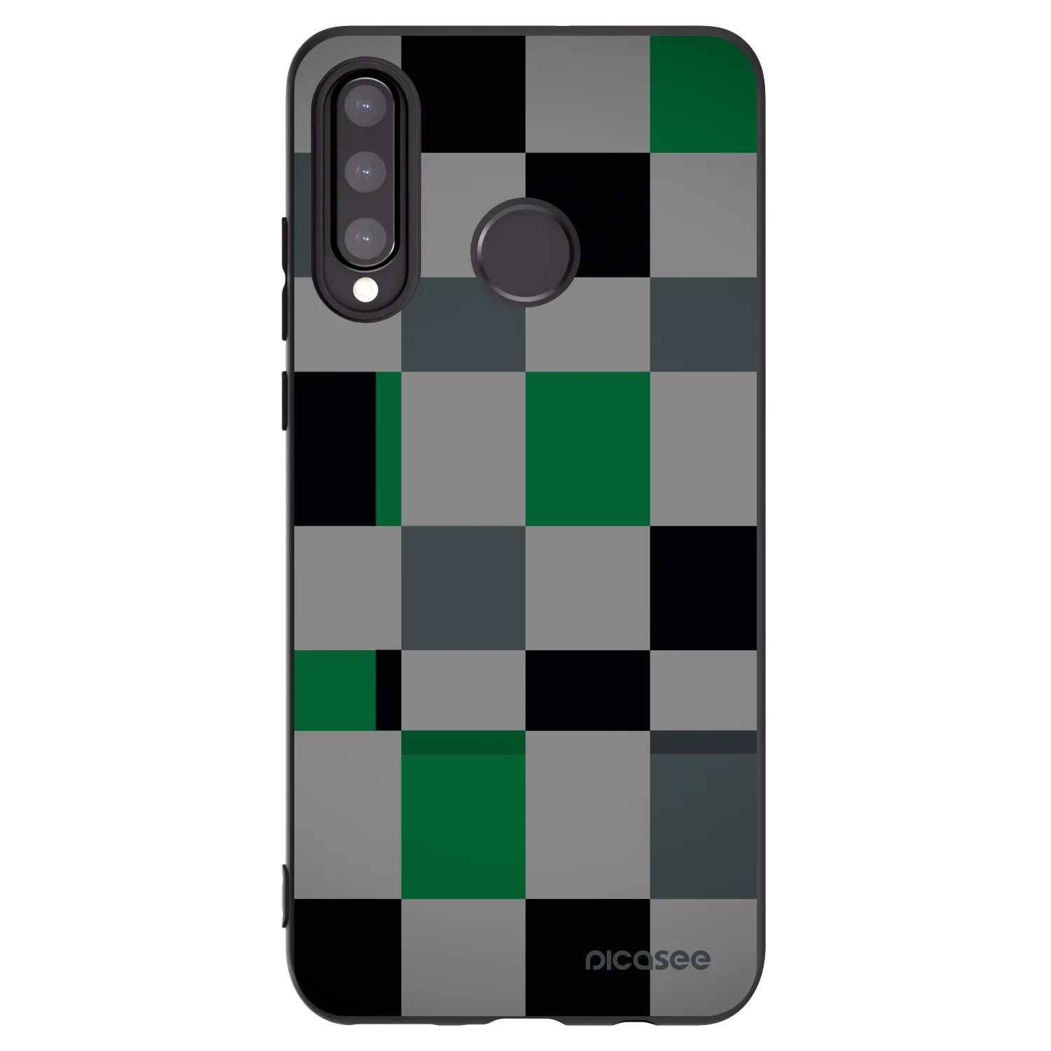 Picasee Μαύρη θήκη σιλικόνης για Huawei P30 Lite - Block Grid