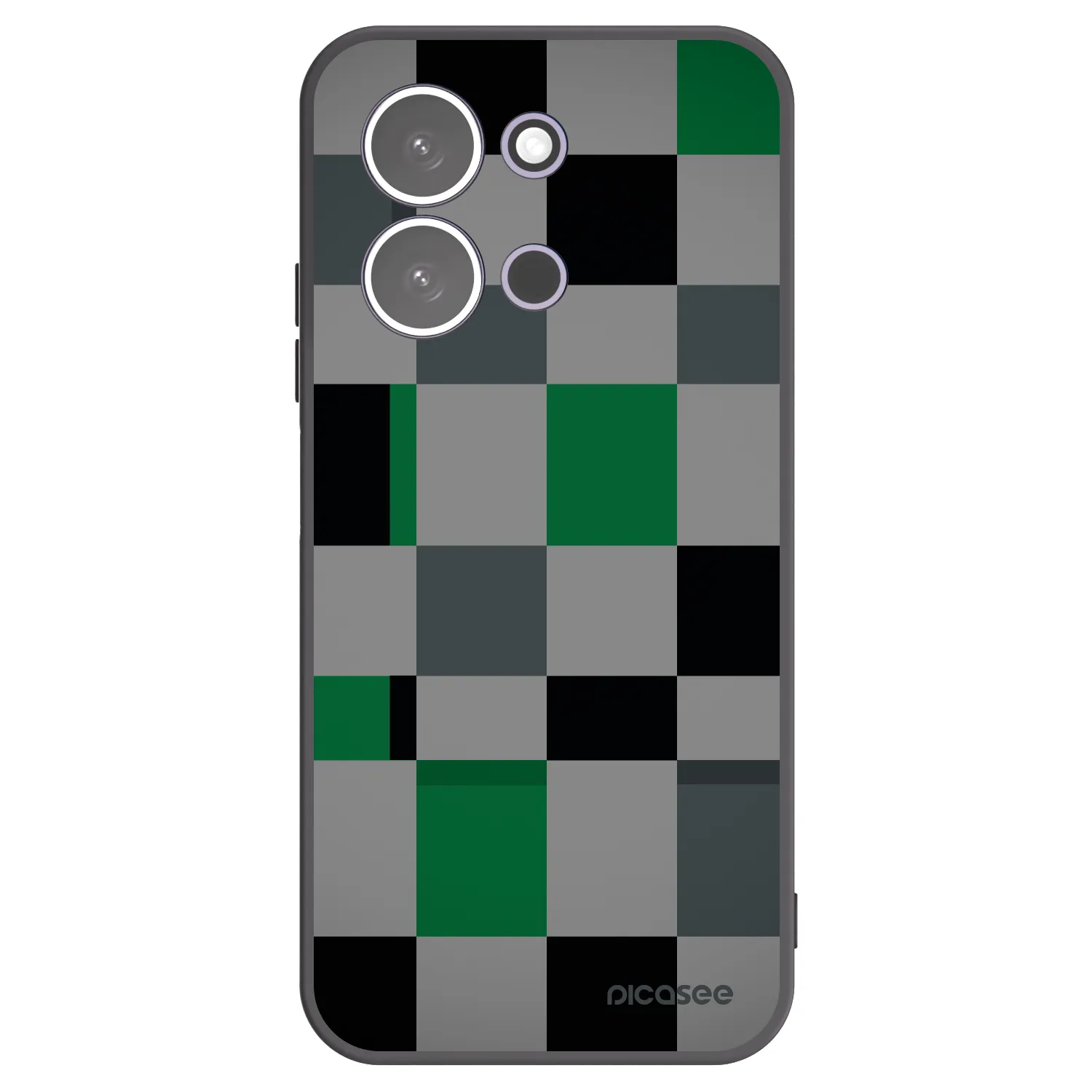 Picasee Μαύρη θήκη σιλικόνης για Xiaomi Redmi 15C 5G - Block Grid