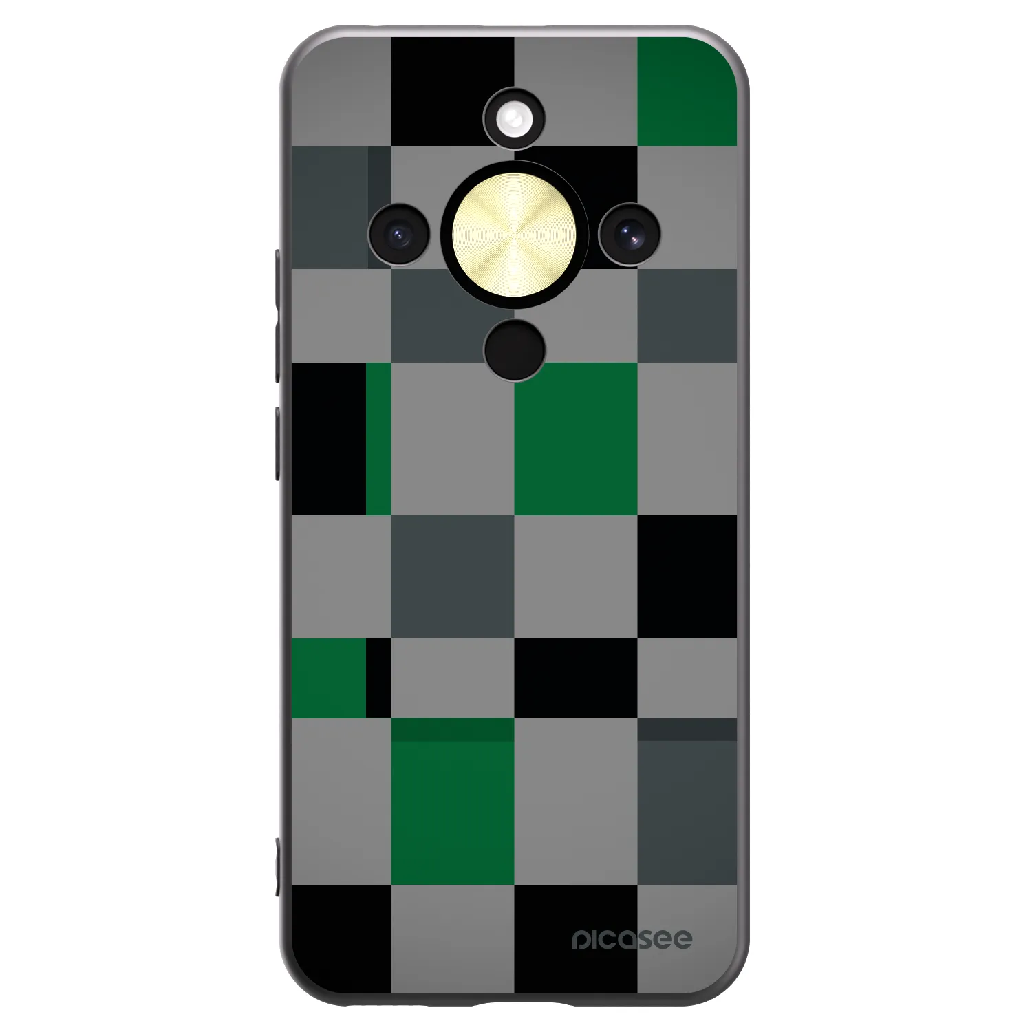 Picasee Μαύρη θήκη σιλικόνης για Honor Magic8 Lite 5G - Block Grid