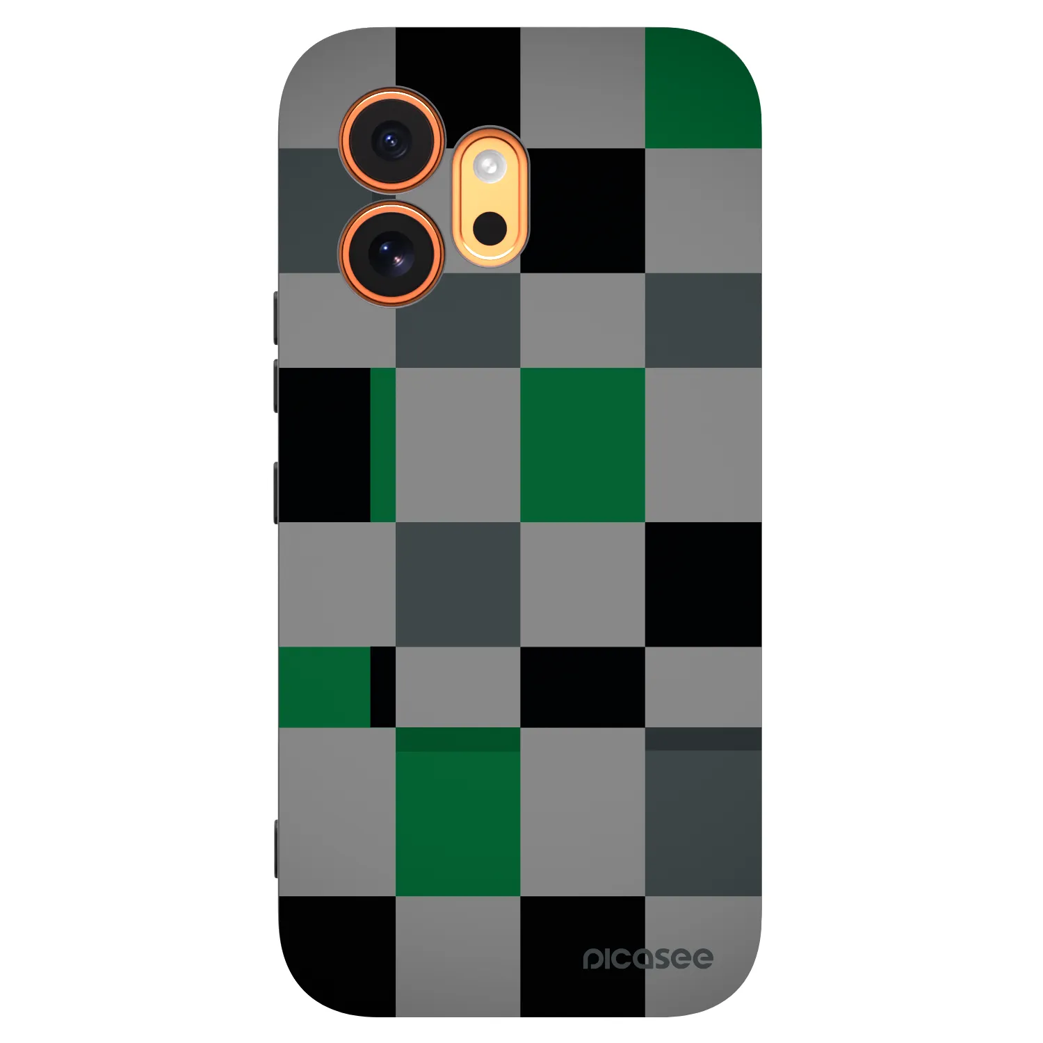 Picasee Μαύρη θήκη σιλικόνης για Honor 600 - Block Grid