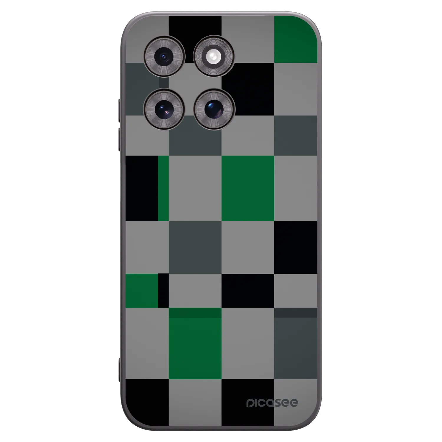 Picasee Μαύρη θήκη σιλικόνης για Motorola Moto G77 - Block Grid