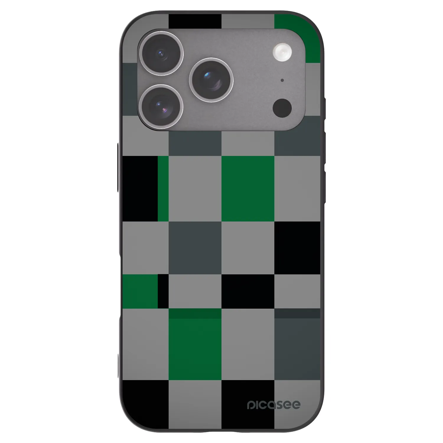 Picasee Μαύρη θήκη σιλικόνης για Apple iPhone 18 Pro - Block Grid