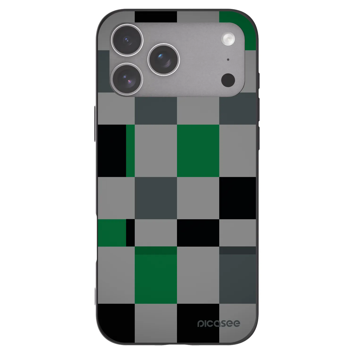 Picasee Μαύρη θήκη σιλικόνης για Apple iPhone 18 Pro Max - Block Grid