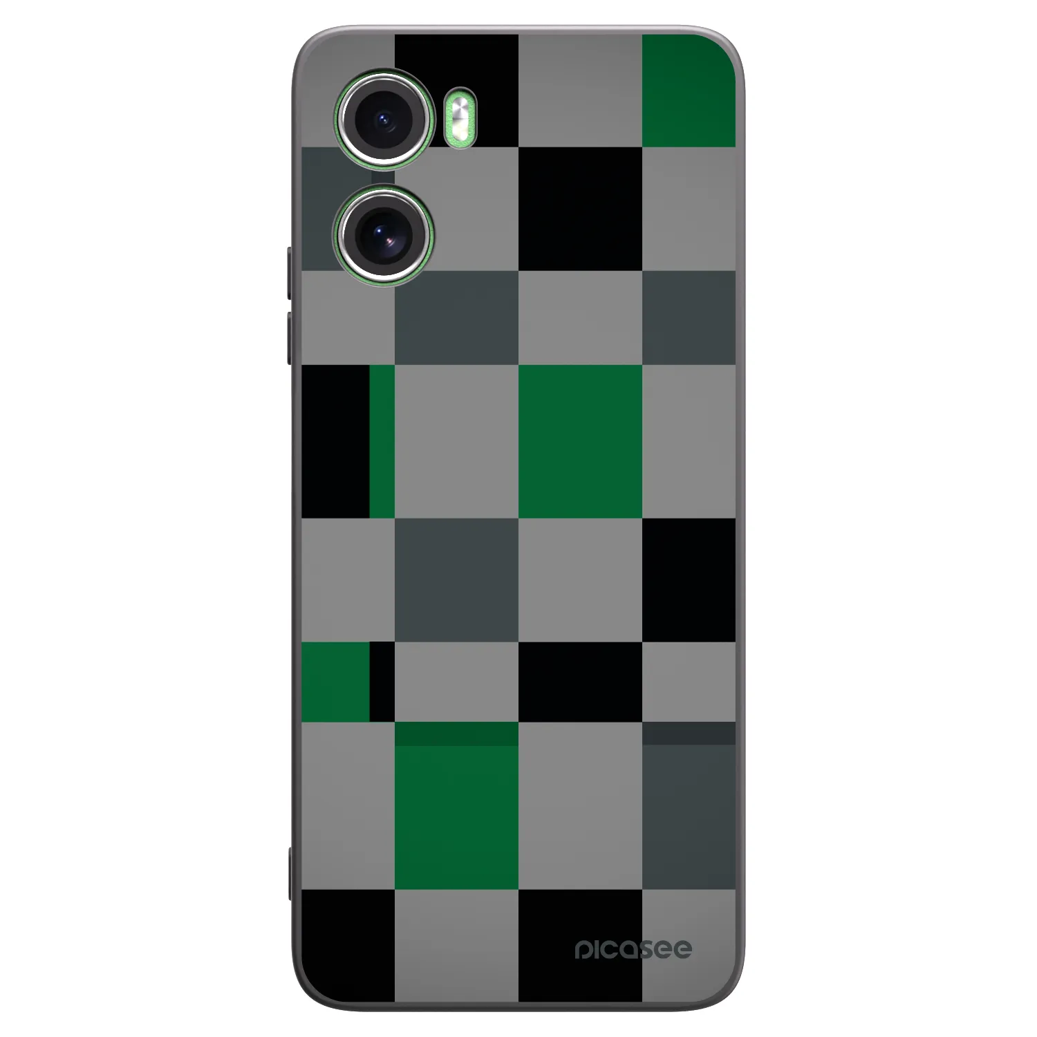 Picasee Μαύρη θήκη σιλικόνης για Motorola Moto G06 - Block Grid