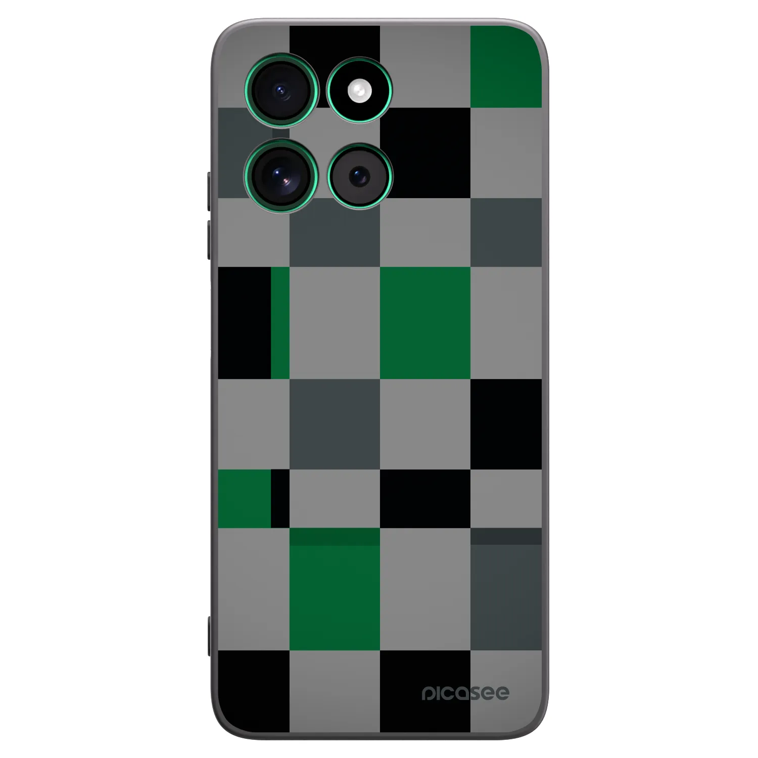 Picasee Μαύρη θήκη σιλικόνης για Motorola Moto G57 Power - Block Grid