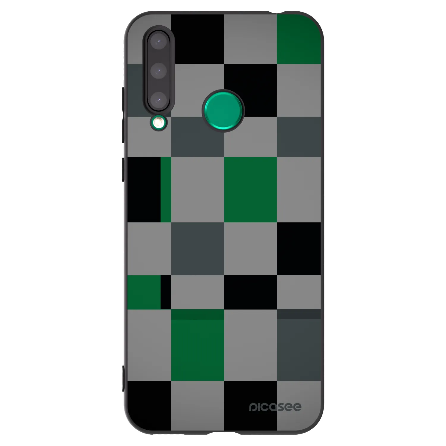 Picasee Μαύρη θήκη σιλικόνης για Honor 20 Lite - Block Grid