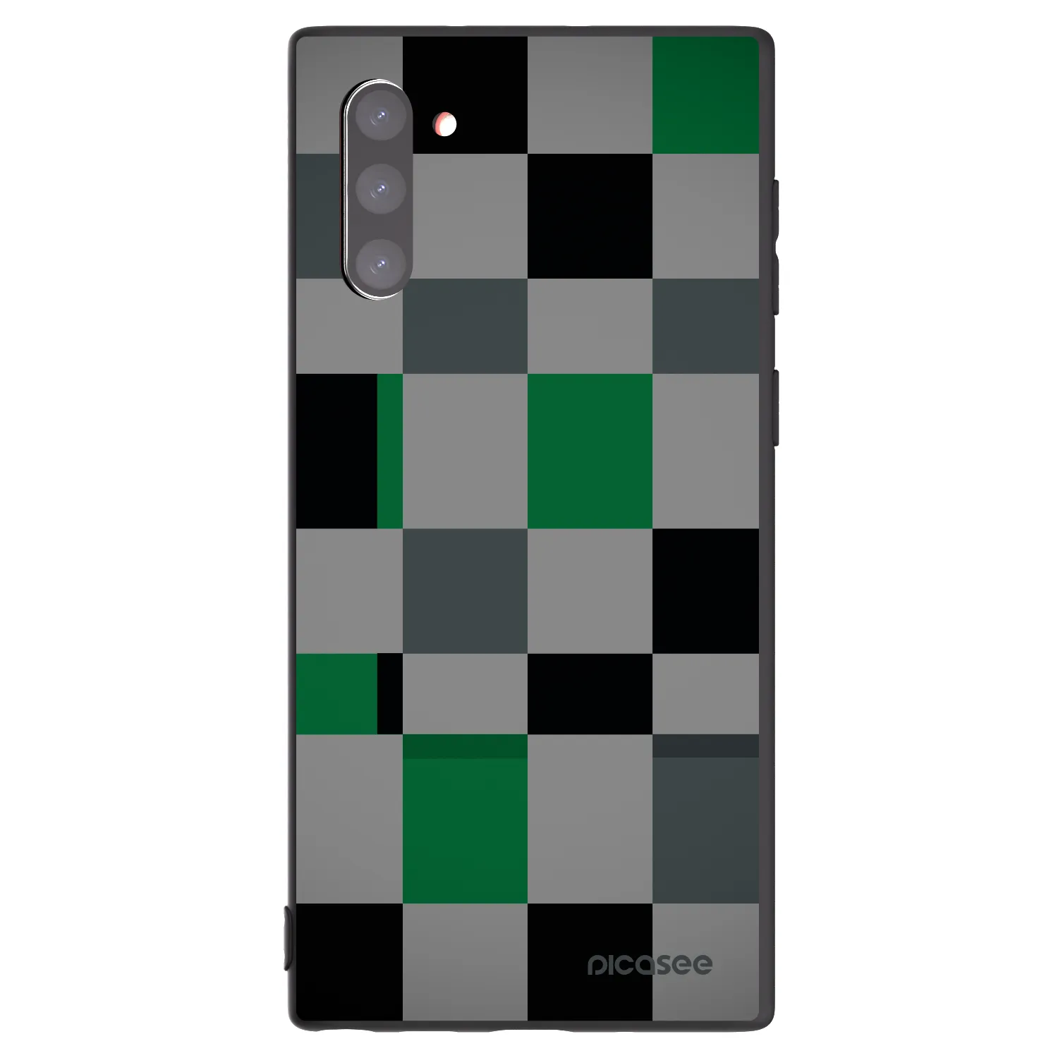Picasee Μαύρη θήκη σιλικόνης για Samsung Galaxy Note 10 N970F - Block Grid
