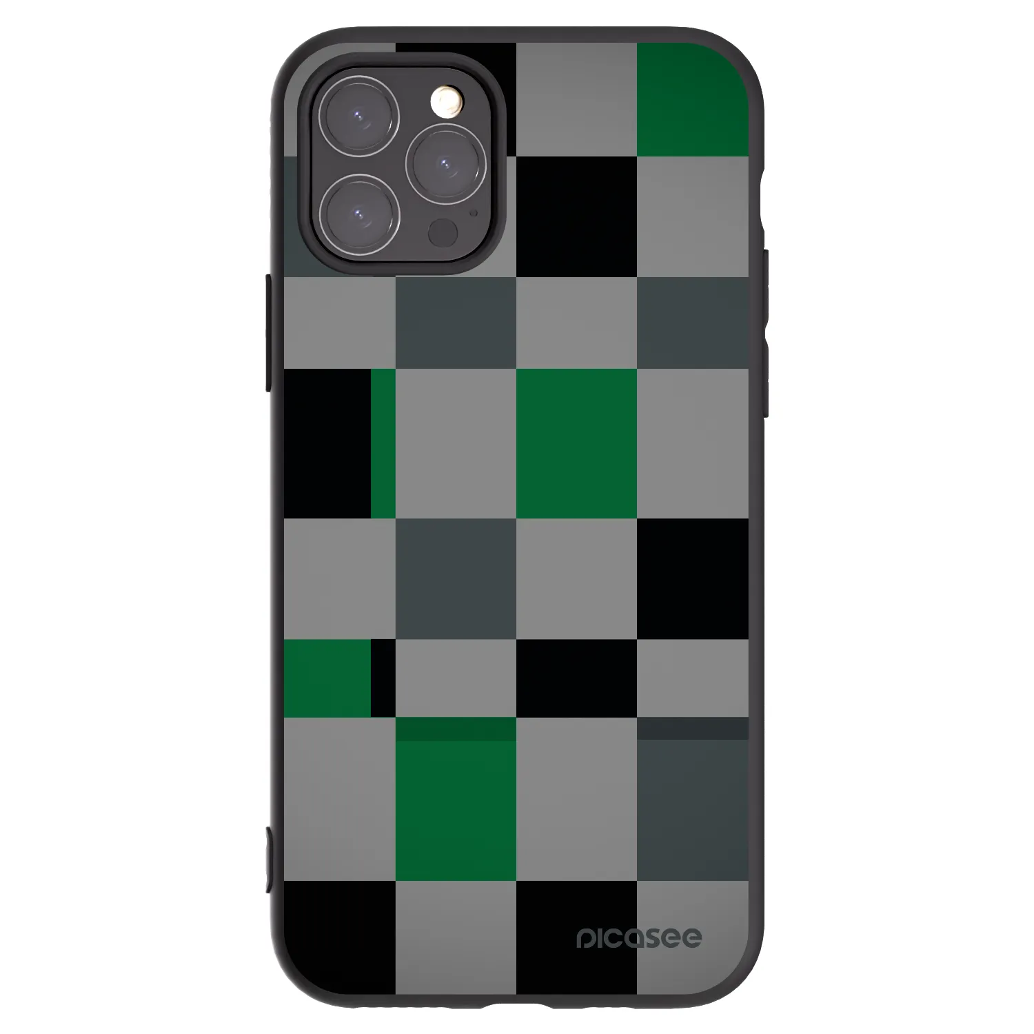 Picasee Μαύρη θήκη σιλικόνης για Apple iPhone 11 Pro - Block Grid
