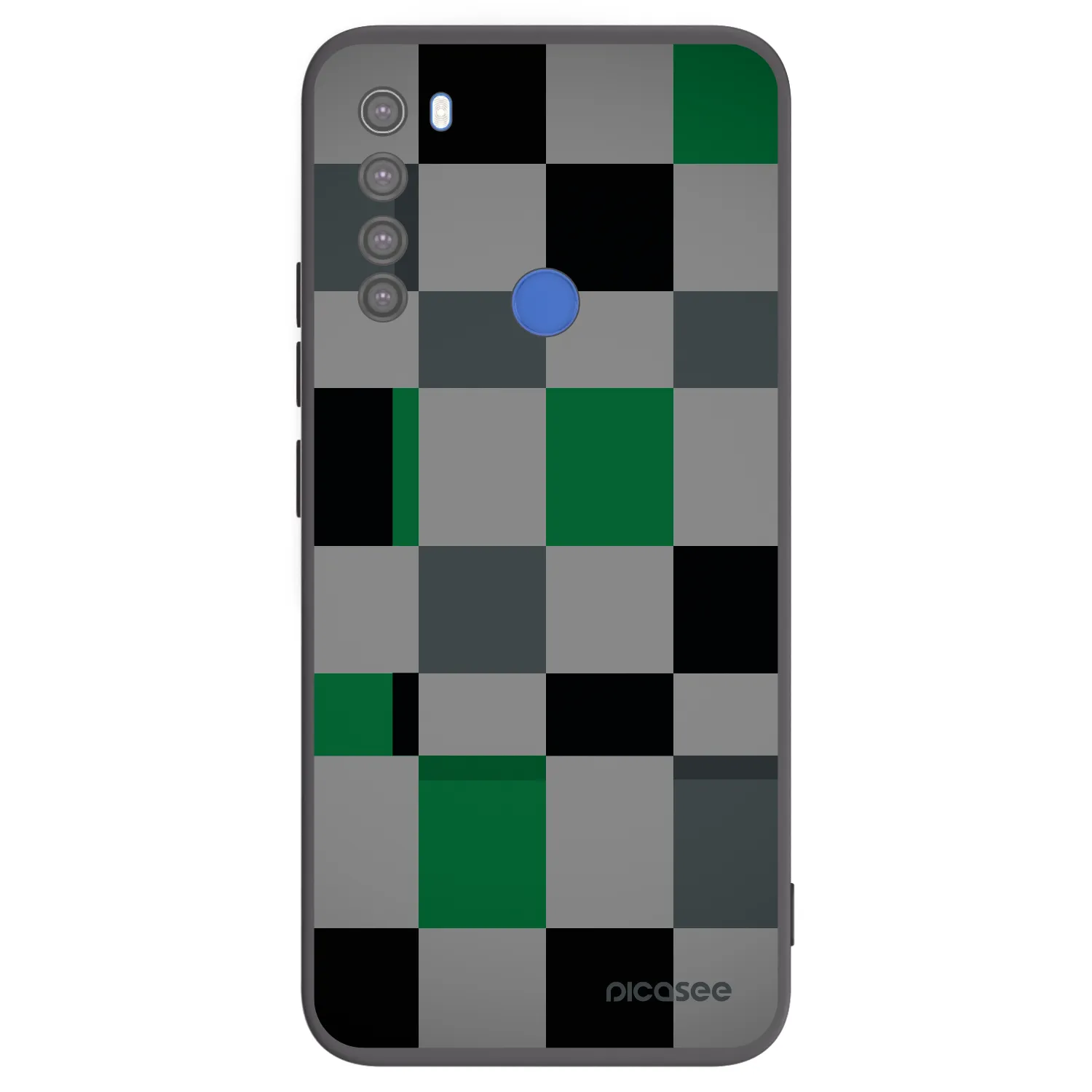 Picasee Μαύρη θήκη σιλικόνης για Xiaomi Redmi Note 8T - Block Grid