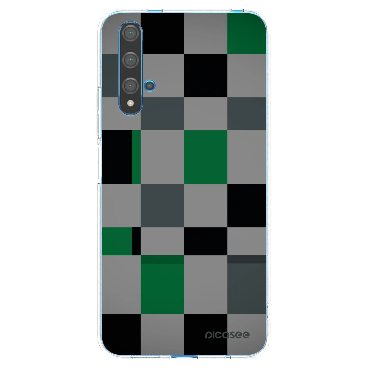 Picasee διαφανής θήκη σιλικόνης Huawei Nova 5T - Block Grid