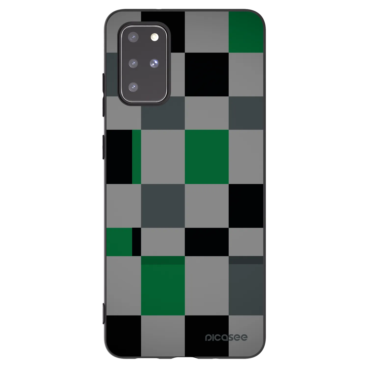 Picasee Μαύρη θήκη σιλικόνης για Samsung Galaxy S20+ G985F - Block Grid