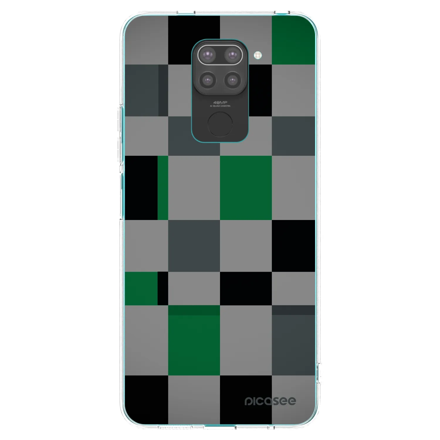 Picasee Μαύρη θήκη σιλικόνης για Xiaomi Redmi Note 9 - Block Grid