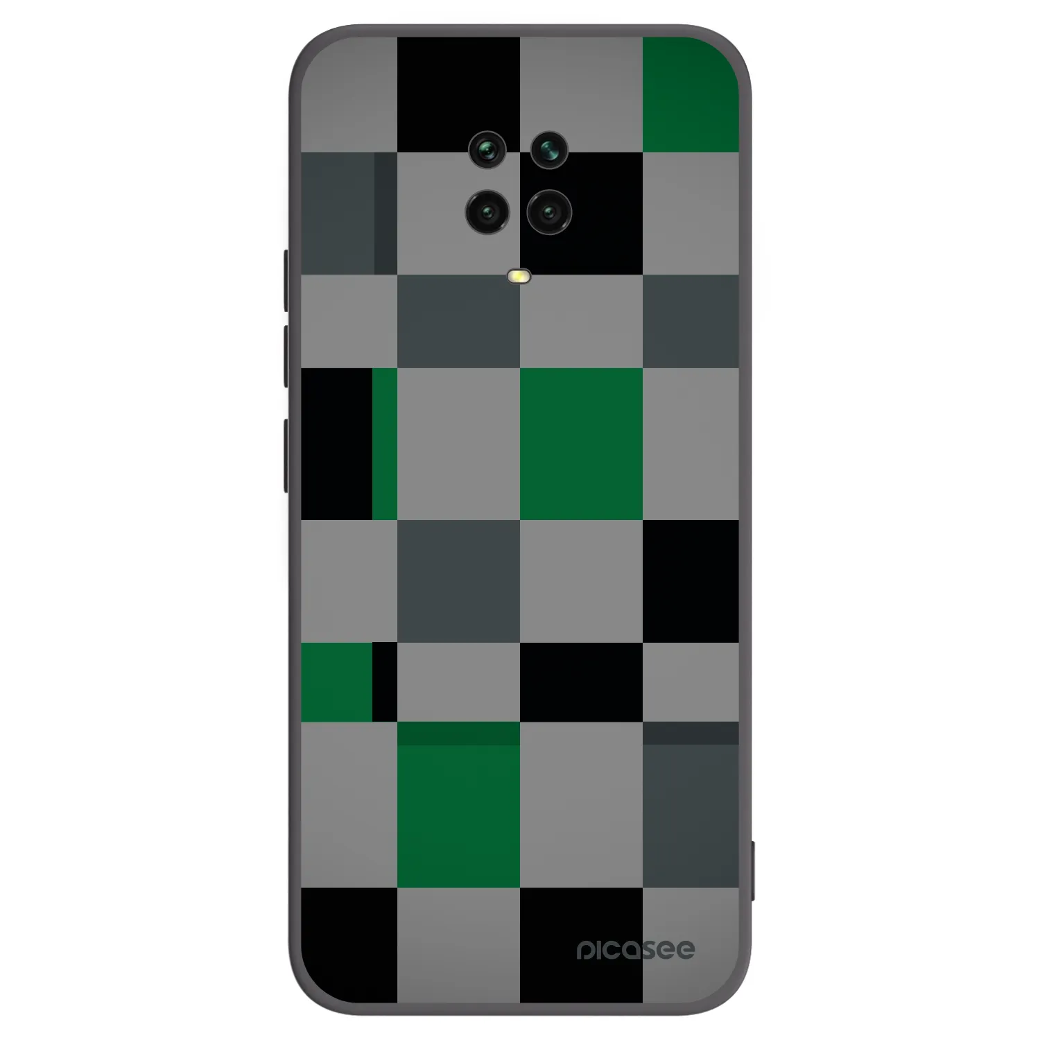 Picasee Μαύρη θήκη σιλικόνης για Xiaomi Redmi Note 9S - Block Grid