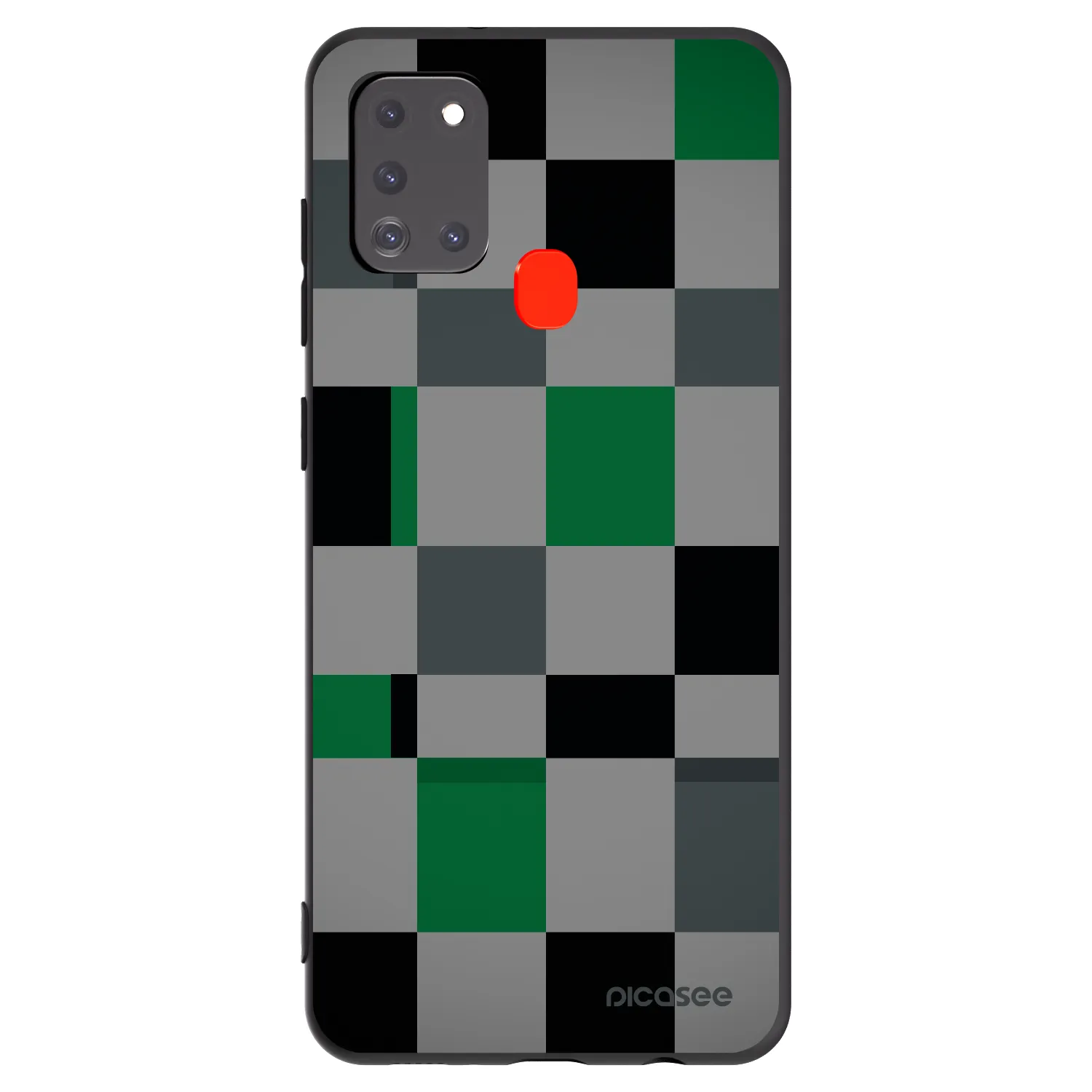 Picasee Μαύρη θήκη σιλικόνης για Samsung Galaxy A21s - Block Grid